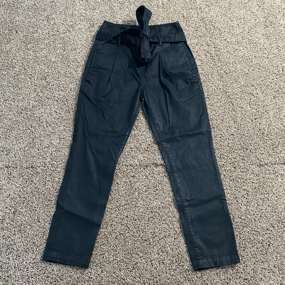 DL1961 Black Susie Paperbag High Rise Taper Pants Belted Size‎ 25